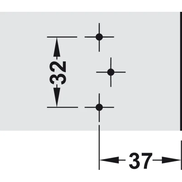 Cruciform mounting plate, Häfele Metalla A, with slide-on system, for screw fixing
