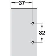 Cruciform mounting plate, Häfele Metalla A, with slide-on system, for screw fixing