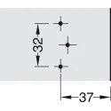 Cruciform mounting plate, Häfele Metalla A, with slide-on system, for screw fixing