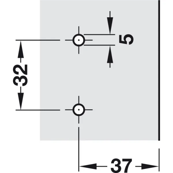 Cruciform mounting plate, Häfele Metalla A, with slide-on system, for screw fixing