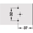 Cruciform mounting plate, Häfele Metalla A, with slide-on system, for screw fixing