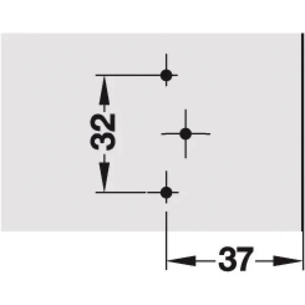 Cruciform mounting plate, Häfele Metalla A, with slide-on system, for screw fixing