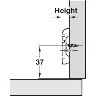 Cruciform mounting plate, Häfele Metalla A, with slide-on system, for screw fixing