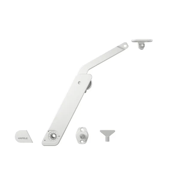 Stay flap fitting, Häfele Free flap H 1.5, all-plastic, 1-piece set