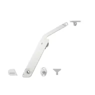 Stay flap fitting, Häfele Free flap H 1.5, all-plastic, 1-piece set
