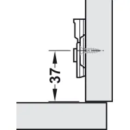 Cruciform mounting plate, Häfele Metalla A, with slide-on system, for screw fixing