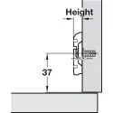 Cruciform mounting plate, Häfele Metalla A, with slide-on system, for screw fixing