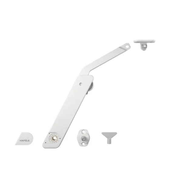 Stay flap fitting, Häfele Free flap H 1.5, all-plastic, 1-piece set