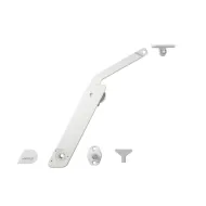 Stay flap fitting, Häfele Free flap H 1.5, all-plastic, 1-piece set