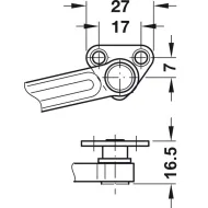 Stay flap fitting, Häfele Free flap H 1.5, all-plastic, 1-piece set