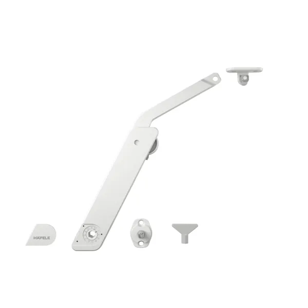 Stay flap fitting, Häfele Free flap H 1.5, all-plastic, 1-piece set