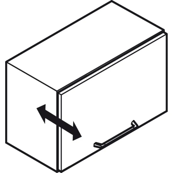 Stay flap fitting, Häfele Free flap H 1.5, all-plastic, 1-piece set