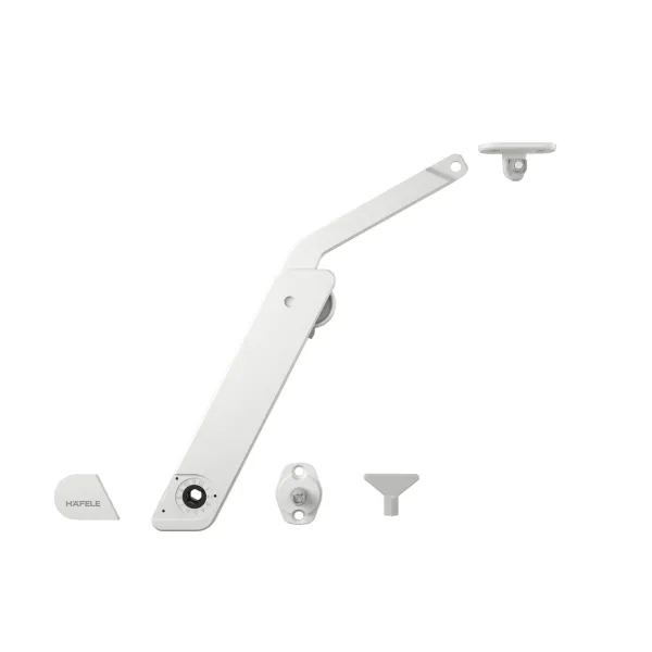 Stay flap fitting, Häfele Free flap H 1.5, all-plastic, 1-piece set