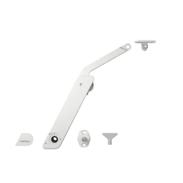 Stay flap fitting, Häfele Free flap H 1.5, all-plastic, 1-piece set