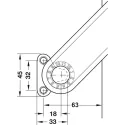 Stay flap fitting, Häfele Free flap H 1.5, all-plastic, 1-piece set