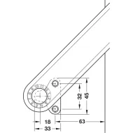Stay flap fitting, Häfele Free flap H 1.5, all-plastic, 1-piece set