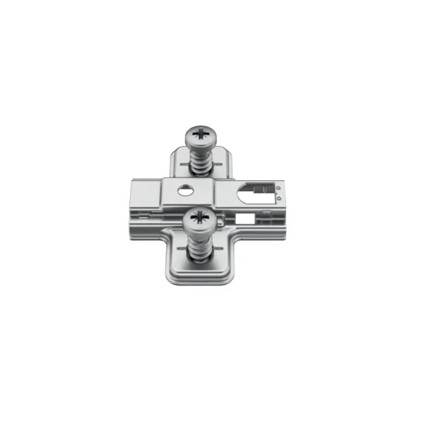 Cruciform plate Metalla 110 Clip, H4mm, with pre-mounted Euro screws, nickel