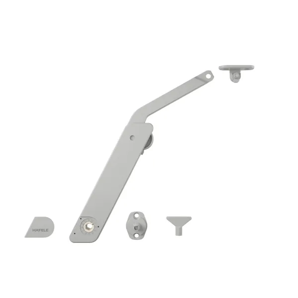 Stay flap fitting, Häfele Free flap H 1.5, all-plastic, 1-piece set