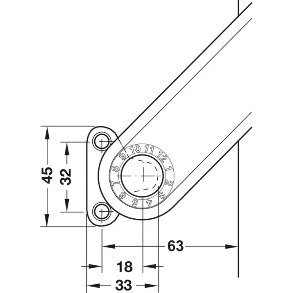 Mechanizmas FREE H 1.5 C dešinė pilkas plastikinis