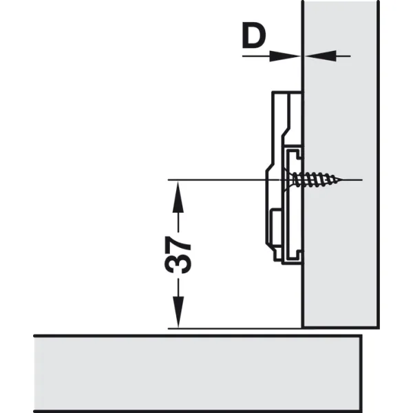Cruciform mounting plate Metalla 310, Clip, H0mm, with eccentric, nickel