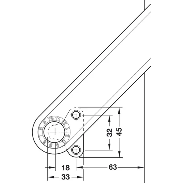 Mechanizmas FREE H 1.5 D dešinė pilkas plastikinis