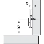 Cruciform mounting plate Metalla 310, Clip, H0mm, with eccentric, with Euro screws, nickel