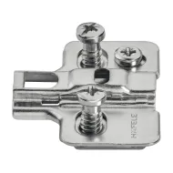 Cruciform mounting plate Metalla 310, Clip, H0mm, with eccentric, with Euro screws, nickel