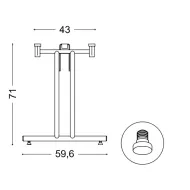 Koja stalui FLEXO-1 H710mm, chromas