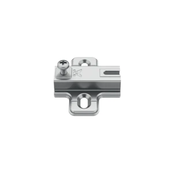 Cruciform plate Metalla 50 Slide-on, H0mm, for screw fixing with chipboard screws, nickel
