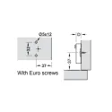 Cruciform plate Metalla 50 Slide-on, H2mm, with pre-mounted Euro screws, nickel