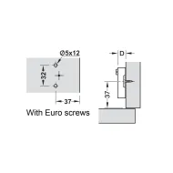 Cruciform plate Metalla 50 Slide-on, H4mm, with pre-mounted Euro screws, nickel