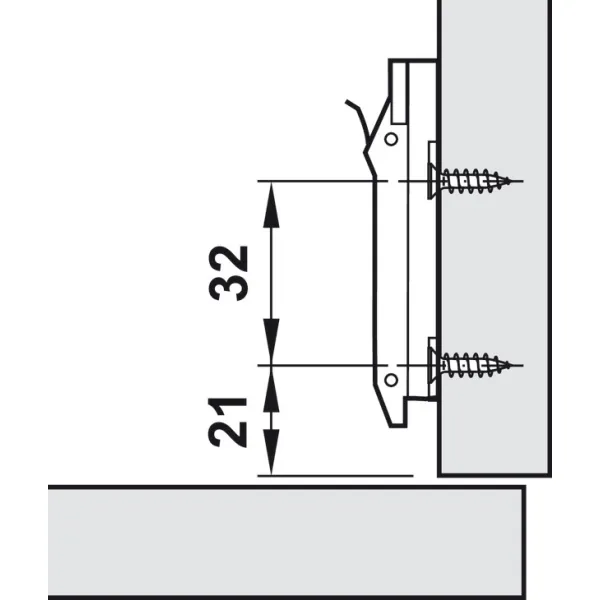 Plokštelė CLIP tiesi H3mm,
