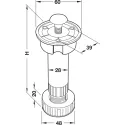 Plinth adjusting foot, For screw fixing