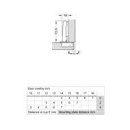 Concealed Cup Hinge Metalla 110 Clip 105° full overlay