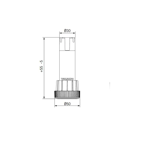 Adjustable leg, without base H100mm plastic