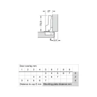 Concealed Cup Hinge Metalla 110 Clip 105° half overlay