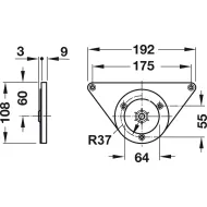 Koja stalui su ratuku Ø60mm, H710mm, pilka