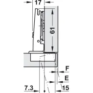 Concealed hinge, Häfele Duomatic Plus Titanium 110°, full overlay mounting