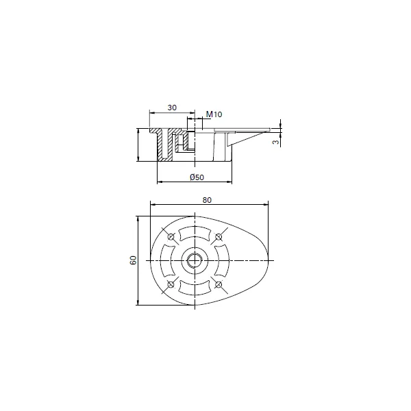Base for adjustable leg