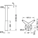 Table leg, Cylindrical, height adjustable