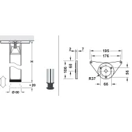 Table leg Ø60mm H710mm white DN-250-710 P1