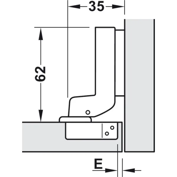 Concealed hinge, Metalla SM G1 95° Combi, inset mounting