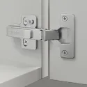 Concealed Cup Hinge Metalla 310 Clip 110° full overlay, soft-close, 48/6, nickel