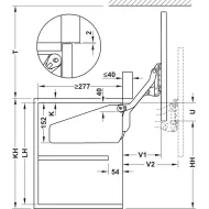 Mechanizmas FREE UP O1 H320-360mm, 3-5,7kg pilkas