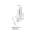 Concealed Cup Hinge Metalla 310 Clip 45° corner application, soft-close, 48/6, nickel