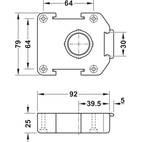 Mounting plate, for Häfele AXILO® 78 plinth system