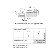 Concealed Cup Hinge Metalla 310 Clip 90° blind corner application, soft-close, 48/6, nickel