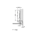 Concealed Hinge Metalla 310 Clip 110° for aluminium frame, full overlay, soft-close, 28/6.9, nickel