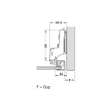Concealed Cup Hinge Metalla 310 Clip 110° for aluminium frame, inset, soft-close, 28/6.9, black