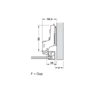 Concealed Cup Hinge Metalla 310 Clip 110° for aluminium frame, inset, soft-close, 28/6.9, black